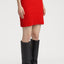 Bubble Stitch Knitted Mini Skirt in Fire Red