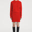 Felted Bubble Knitted Mini Skirt in Fire Red