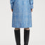 Printed Motif Midi Skirt in Blue and White