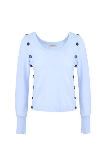 COZY KNITWEAR WITH CONTRAST BUTTONS