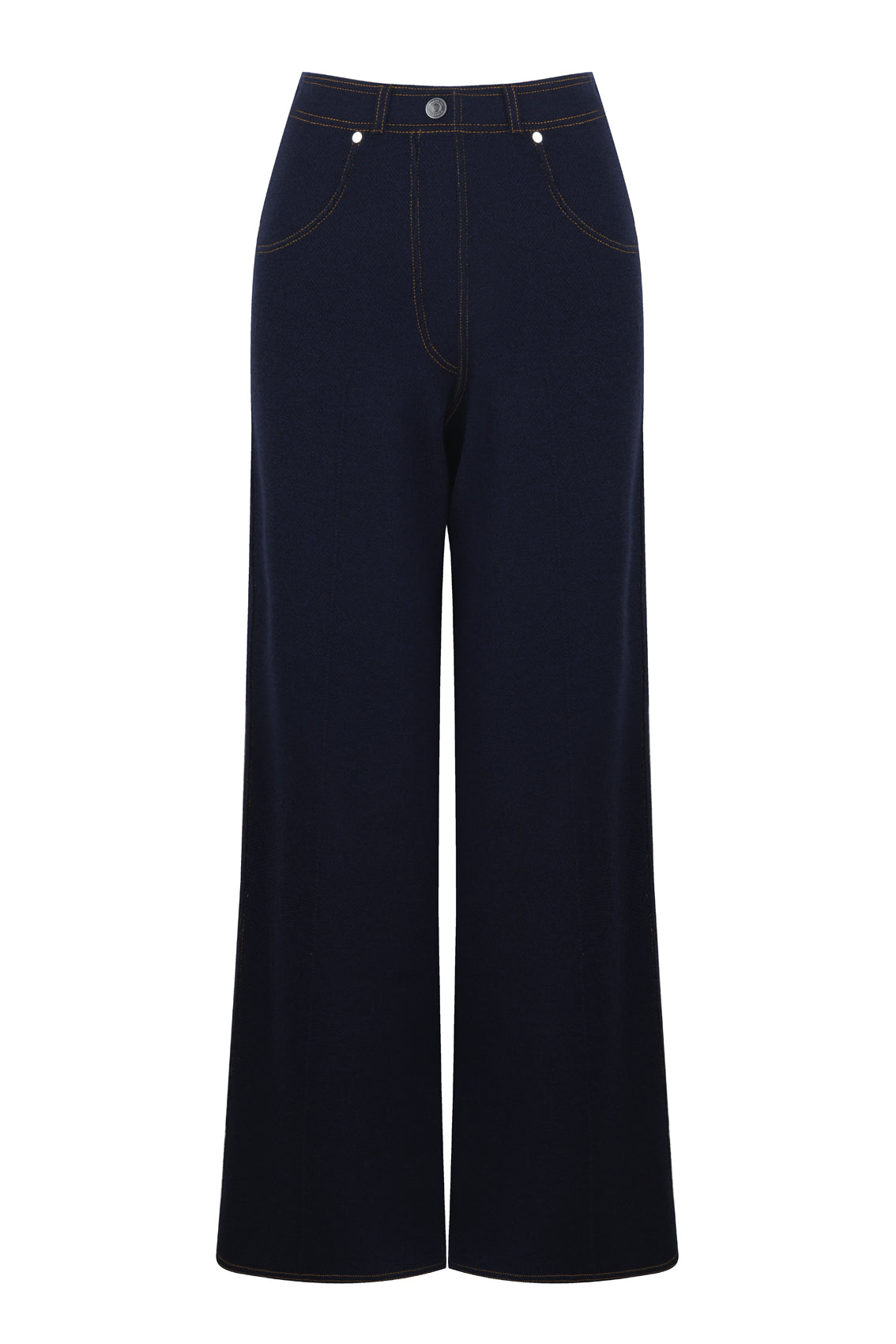 Opulent Viscose-Wool Knitted Trousers