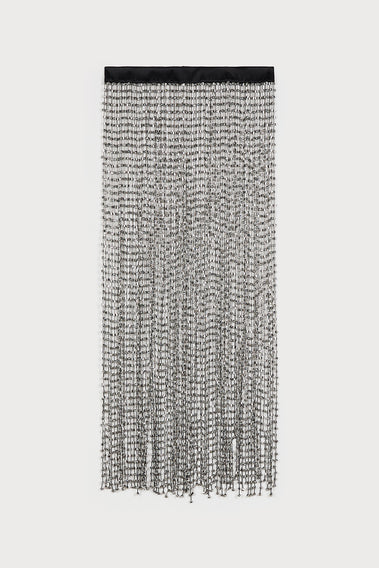 FLATTERING SILK FRINGED SKIRT