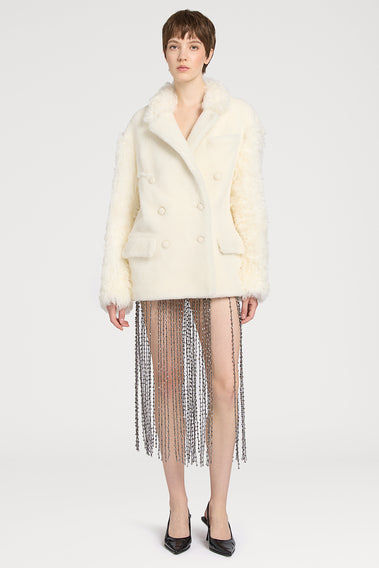 FLATTERING SILK FRINGED SKIRT