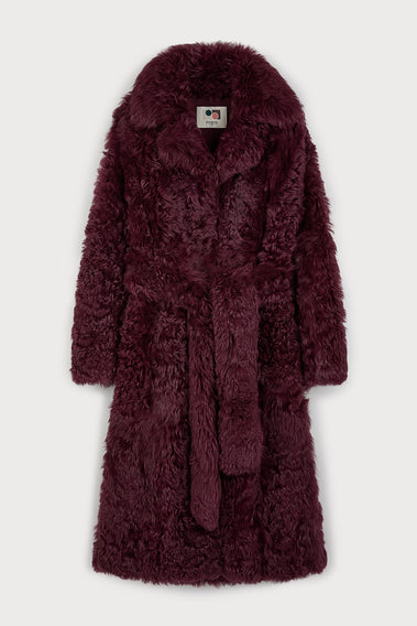 LUXURIOUS BURGUNDY WOOLFELL JACKET