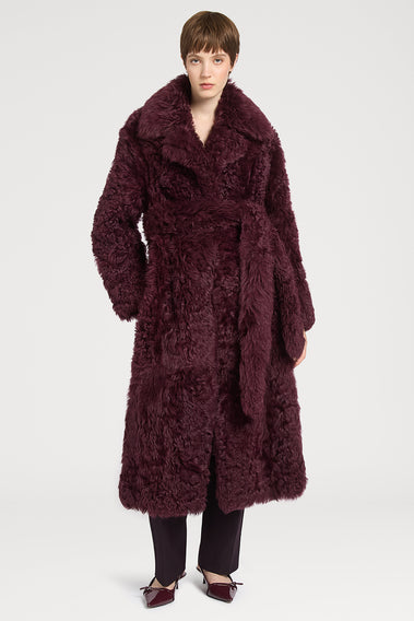 LUXURIOUS BURGUNDY WOOLFELL JACKET
