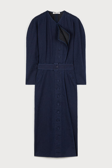 CHIC NAVY BLUE TAILORED DRESS