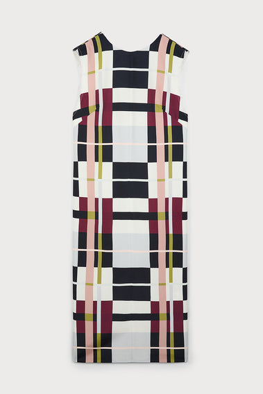 ELEGANT SLEEVELESS CLASSIC PLAID DRESS