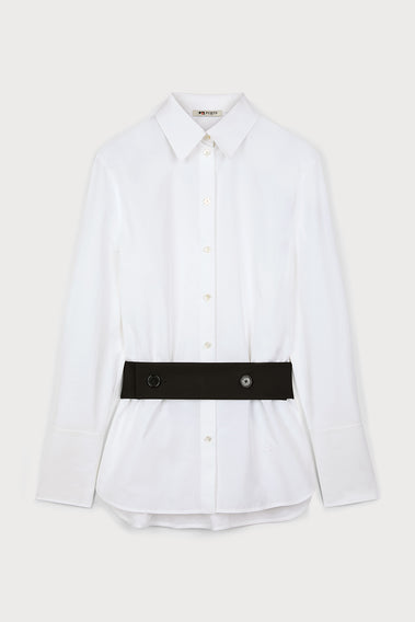 BELTED WHITE SHIRT