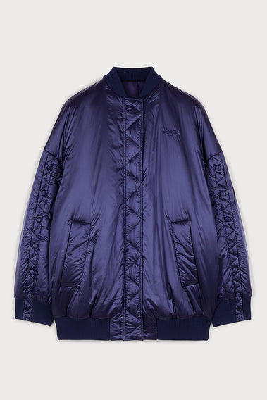SOPHISTICATED NAVY BLUE BOMBER JACKET