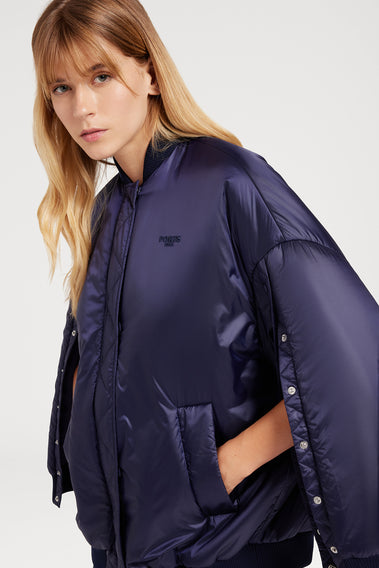 SOPHISTICATED NAVY BLUE BOMBER JACKET