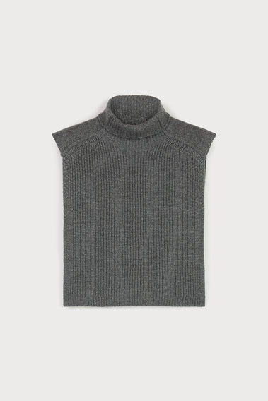 GREY TURTLENECK CAPE SWEATER