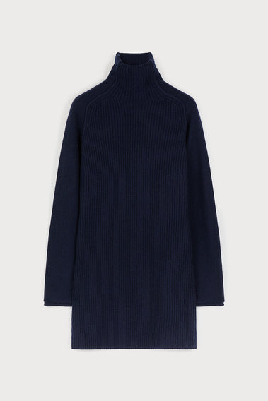 NAVY BLUE CLASSIC TURTLENECK SWEATER
