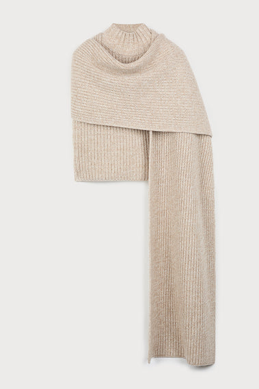 LUXURIOUS BEIGE CASHMERE WOOL KNITWEAR