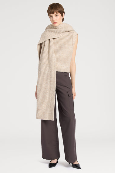 LUXURIOUS BEIGE CASHMERE WOOL KNITWEAR