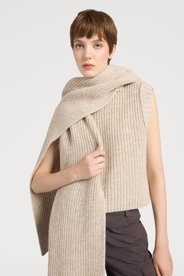 LUXURIOUS BEIGE CASHMERE WOOL KNITWEAR