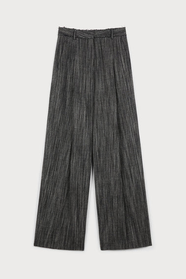 ELEGANT DARK GREY WIDE-LEG TROUSERS