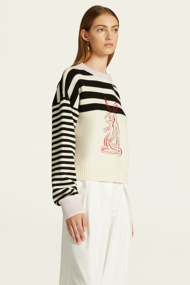Year of the Rabbit Striped Knit Top