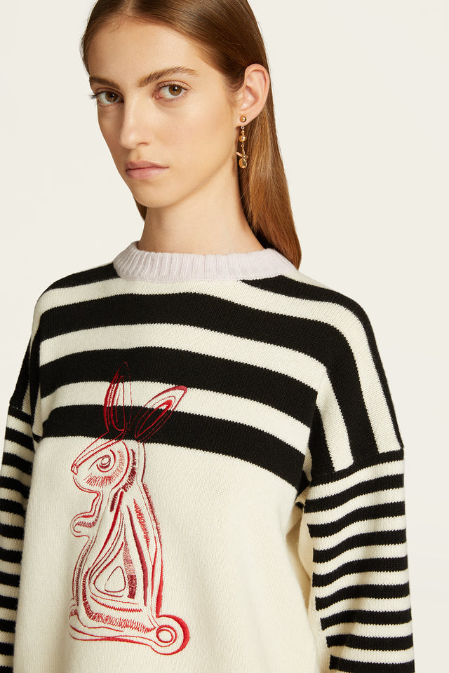 Year of the Rabbit Striped Knit Top
