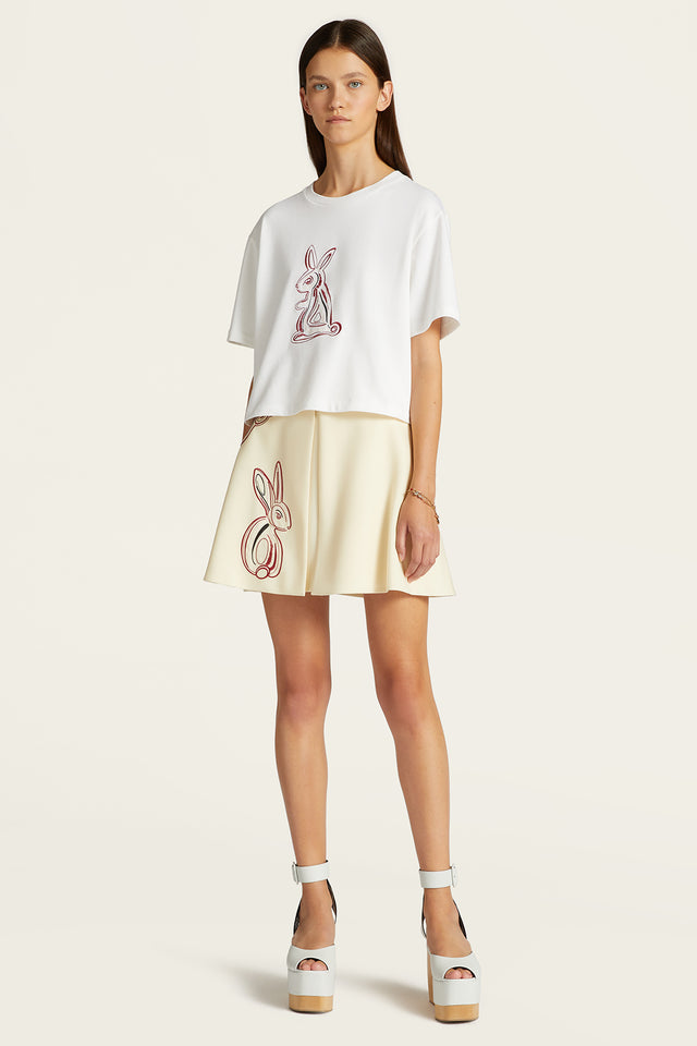 Embroidery Rabbit Sign T-Shirt