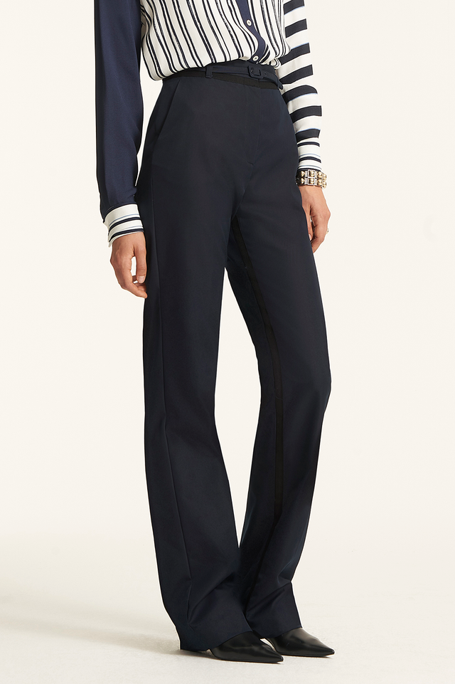 Belted Straight Leg Trousers
