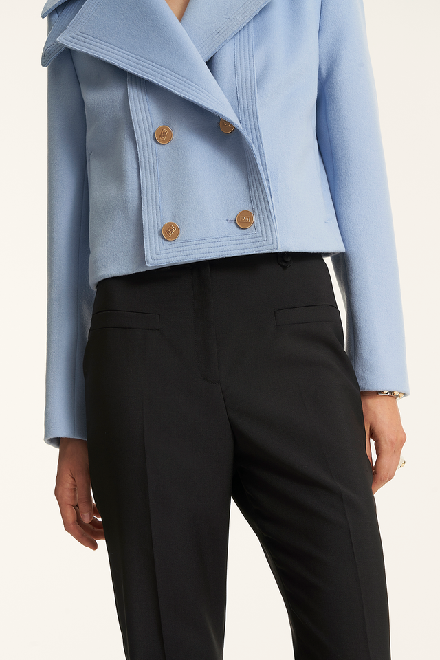 Sky Wave Edged Short Coat