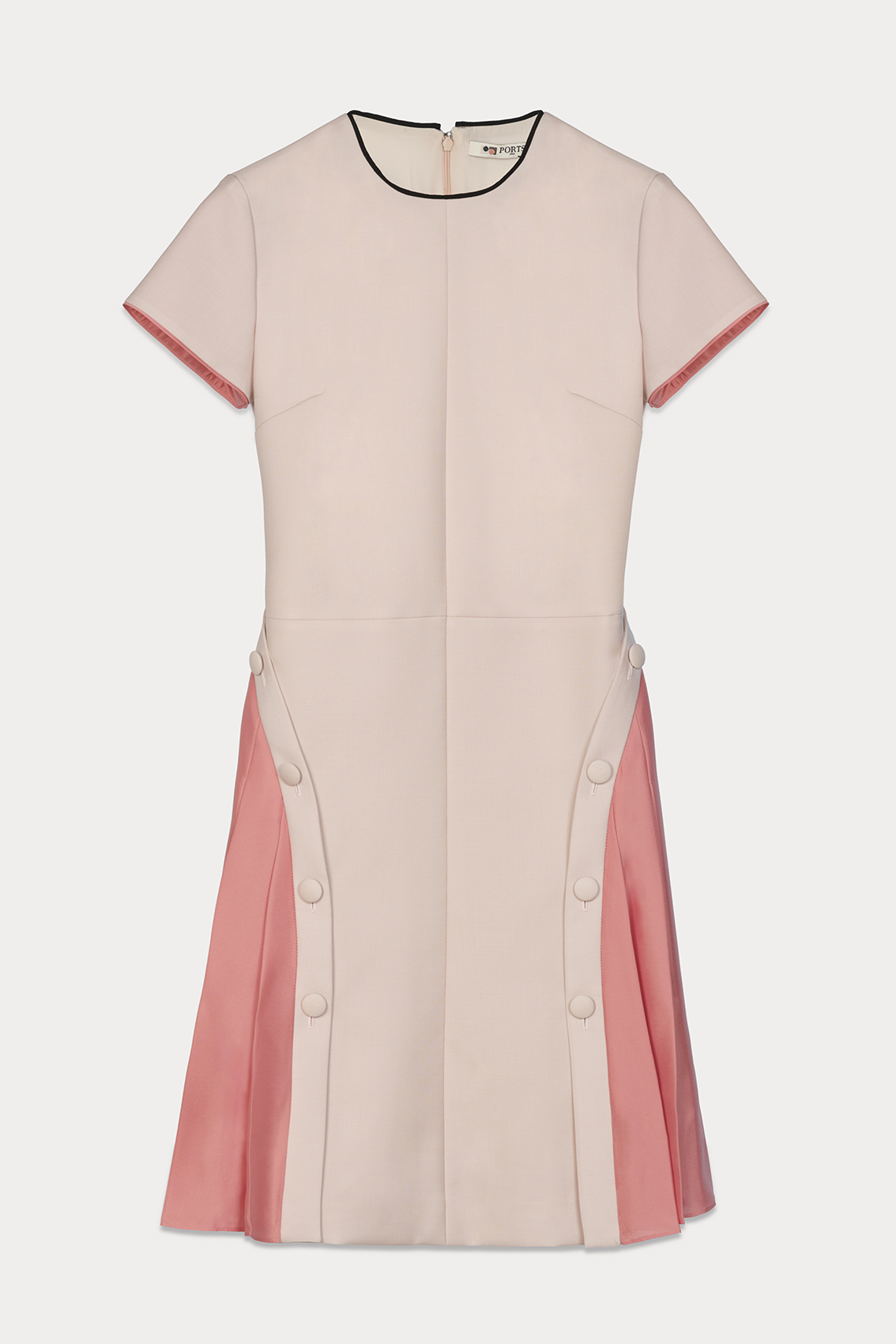 Blush'd Short Sleeve Arc Pleated Dress
