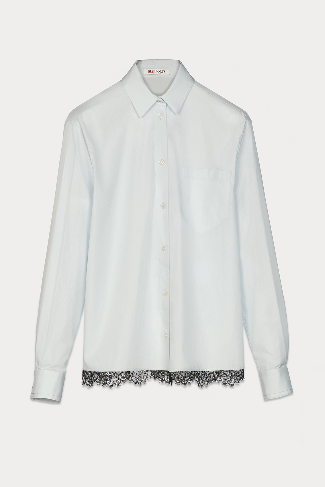 Lace Fringe White Button Down Shirt