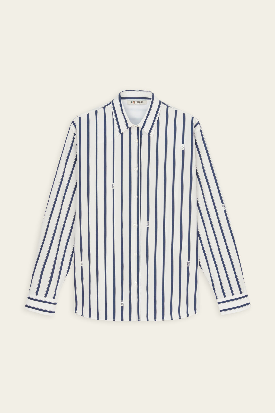 Breton Stripe Button Down Shirt