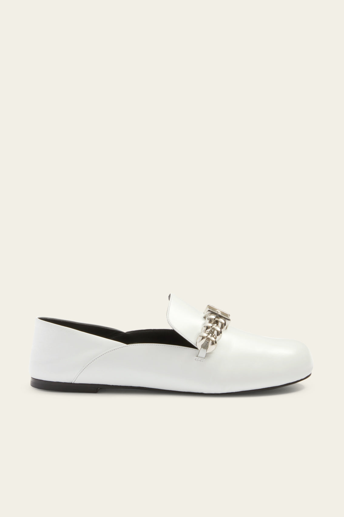 Chain Detail Loafer in White