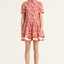 Abstract Ruffle Shirt Dress