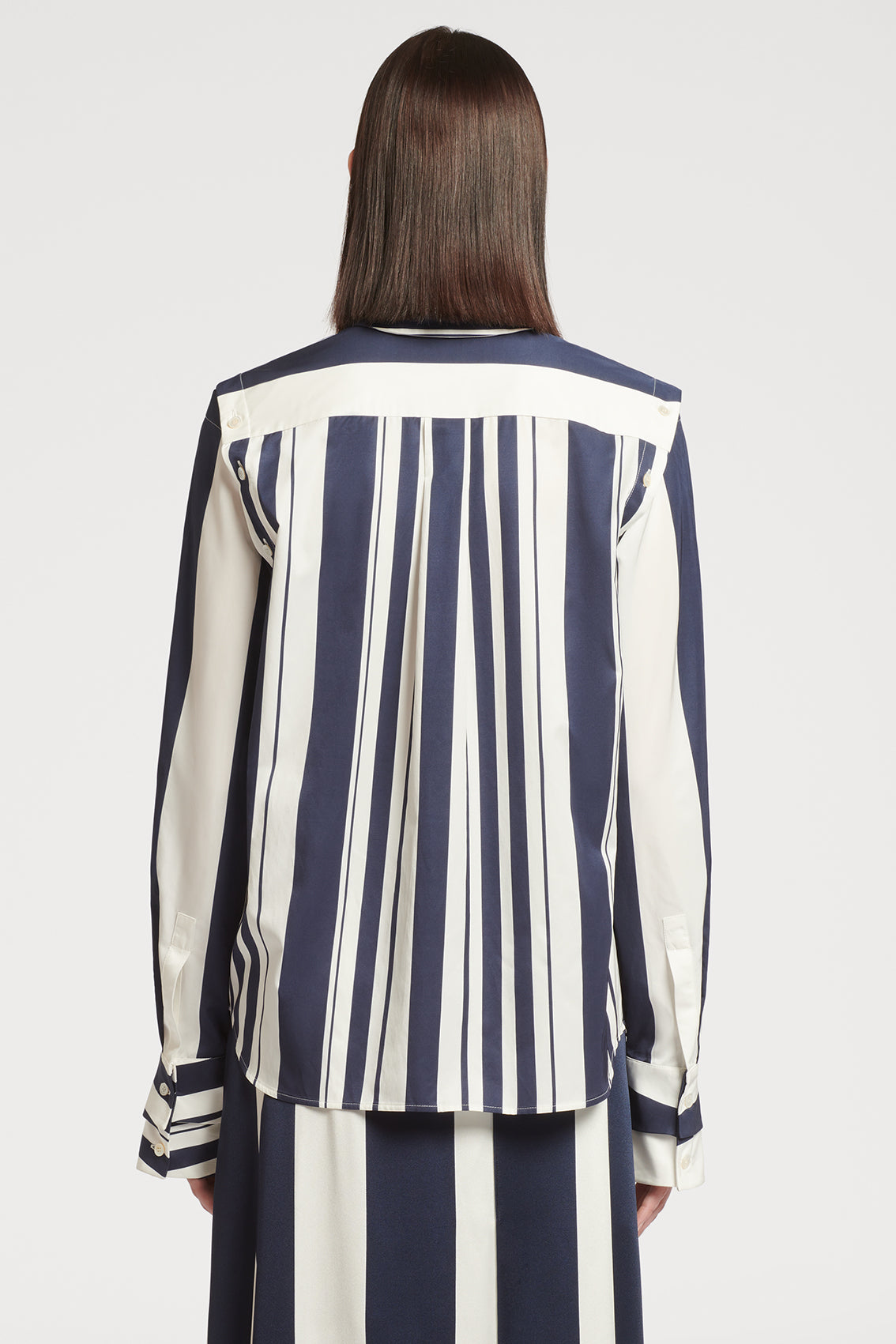 Striped Long Sleeve Shirt with Button Detail