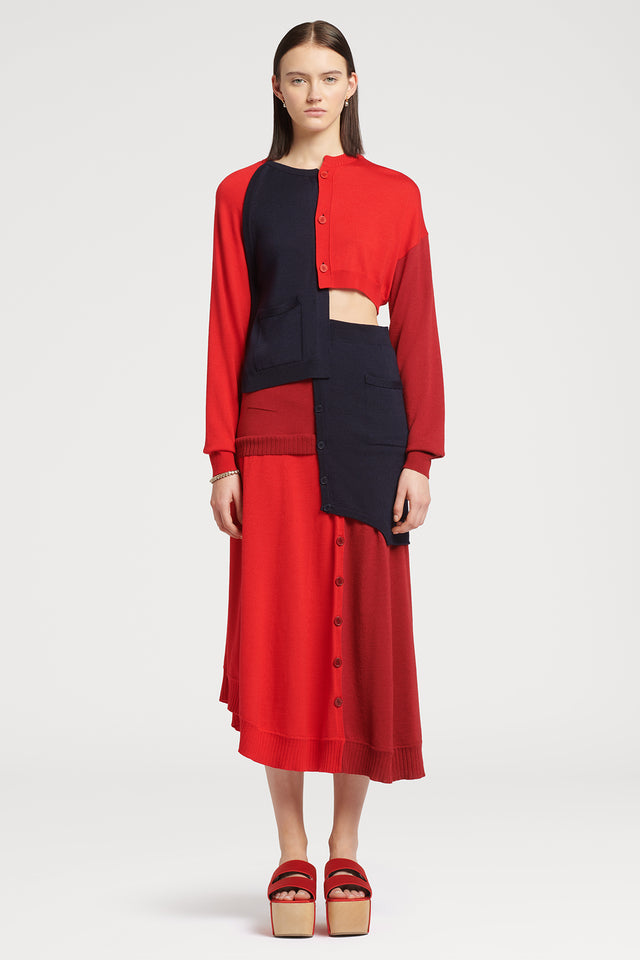 Multicolour Block Panelled Cardigan