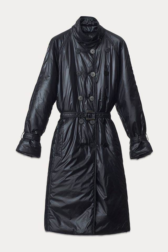 Double Breasted Down Trench Coat
