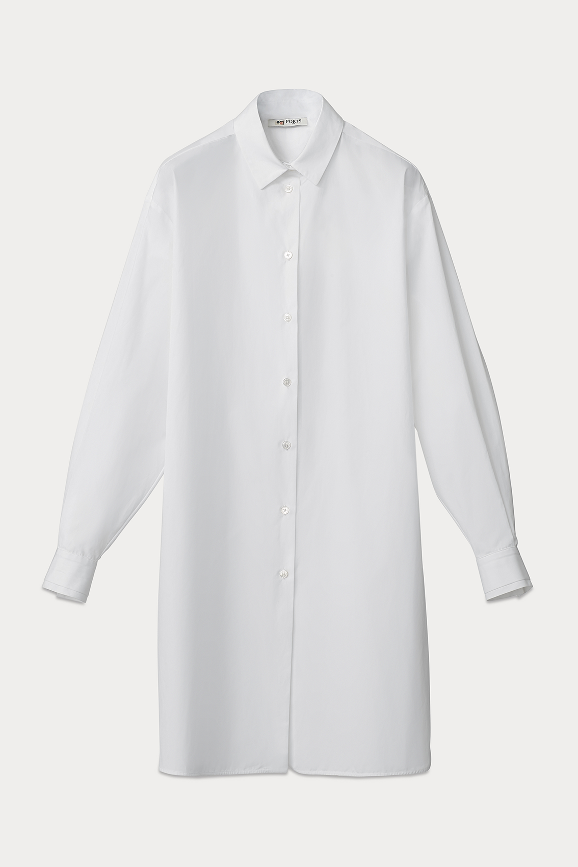Back Pleated White Shirt Dress