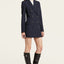 Pinstripe Double Breasted Long Blazer