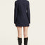 Pinstripe Double Breasted Long Blazer
