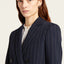 Pinstripe Double Breasted Long Blazer