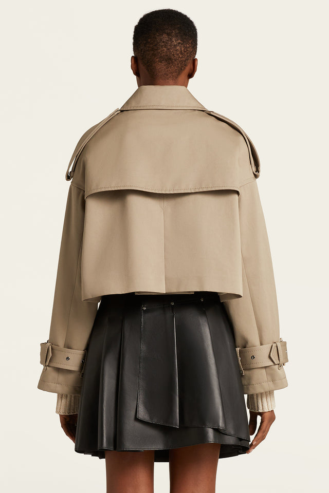 Cropped Trench Cape Coat
