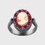 Antique Victorian Brooch Crystal Ring In Peach