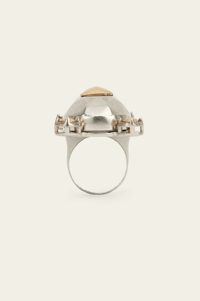 Maxi Metal Double Stud Ring with Prongs