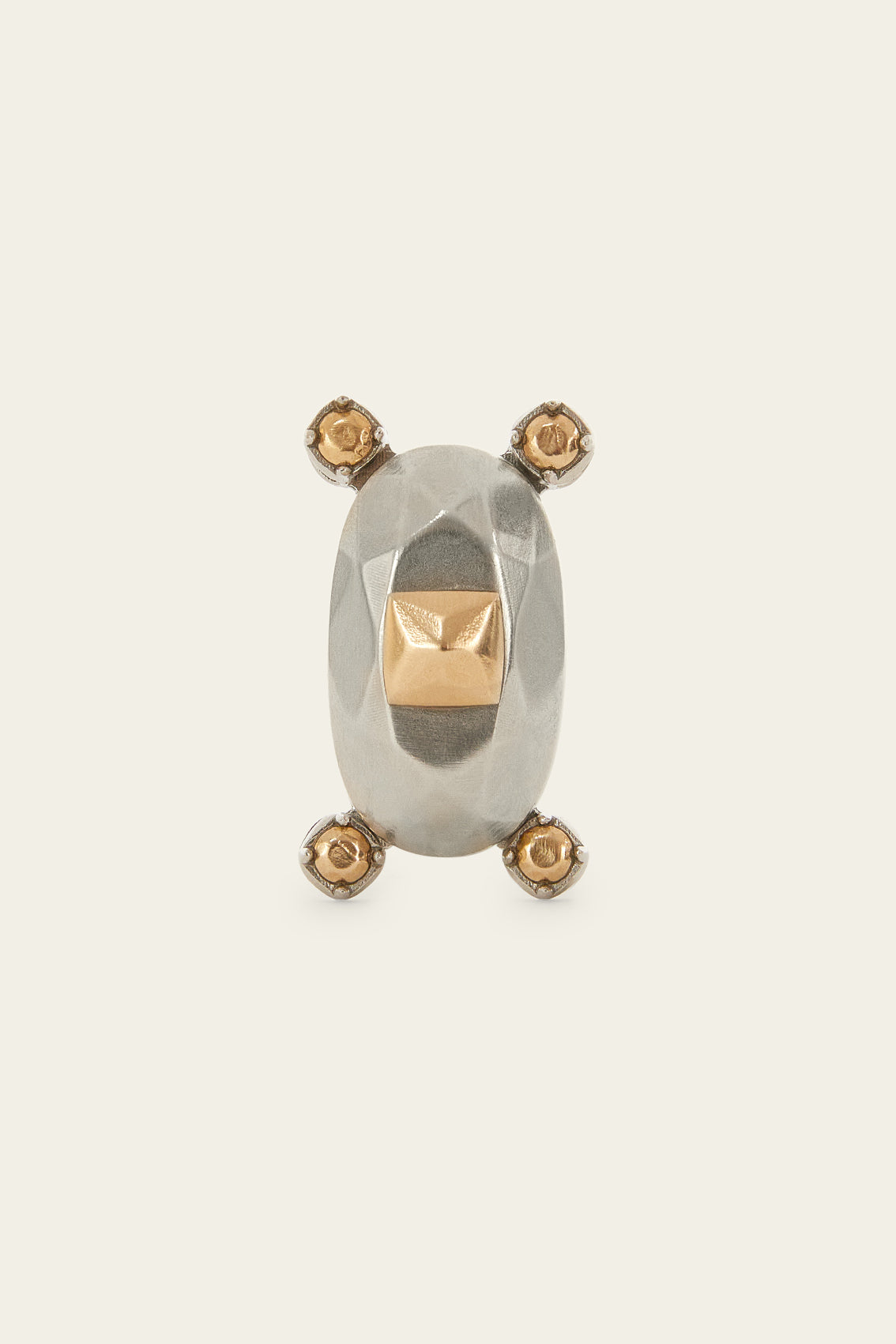 Maxi Metal Double Stud Ring with Prongs