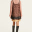 Lace and Silver Embroidery Double Layer Dress