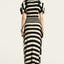 Fringe Detail Striped Knit Dress