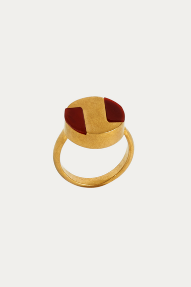 CIRCLES AND SQUARES RING IN RED