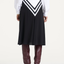 Double Chevron Deep V A-Line Skirt