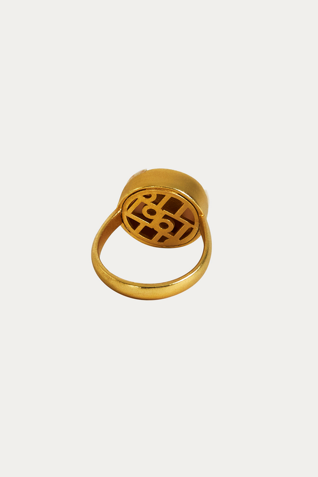 Geometric Gold And Enamel Cocktail Ring