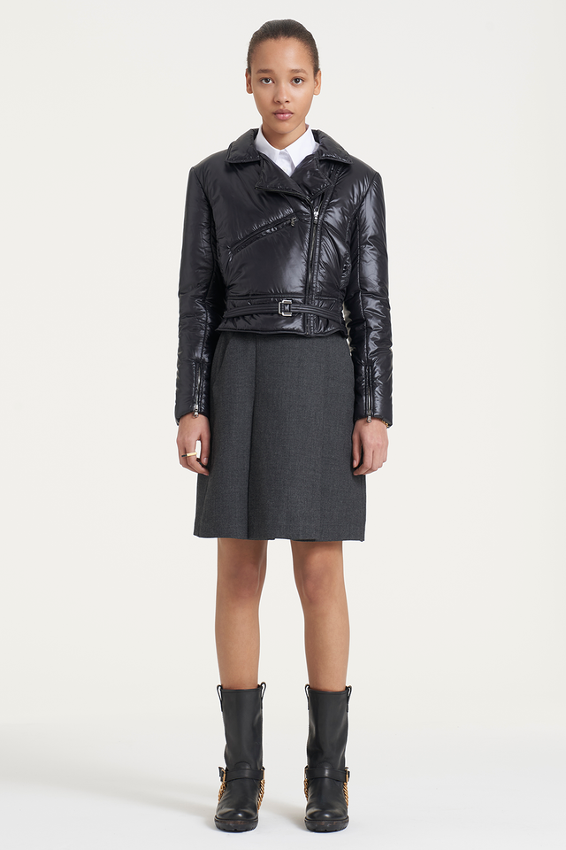 Moto Style Cropped Length Down Jacket