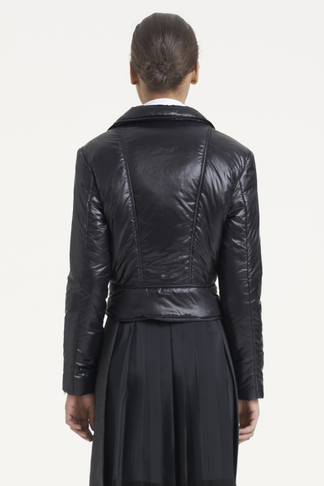 Moto Style Cropped Length Down Jacket