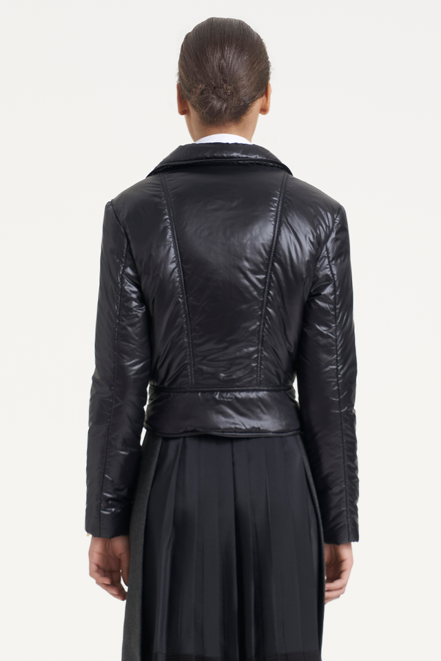 Moto Style Cropped Length Down Jacket