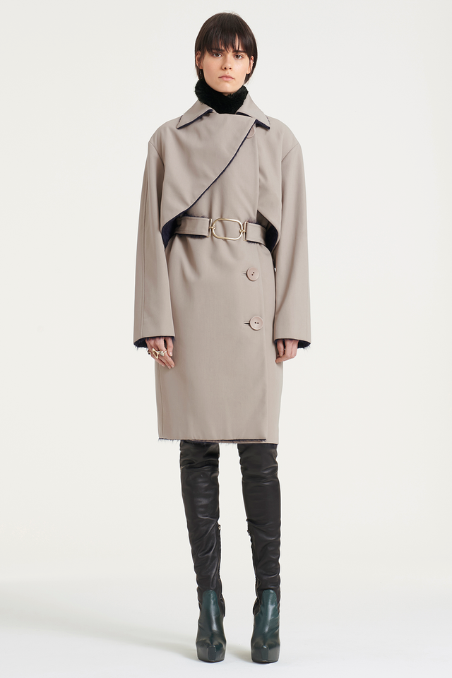 Wool Cotton Trench Coat